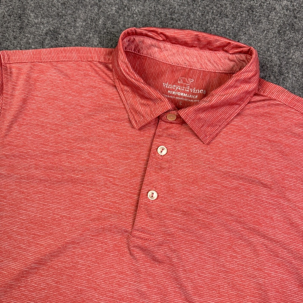 Vineyard Vines Performance Polo Mens XL Red Stripe Valero Golf Stretch Shirt